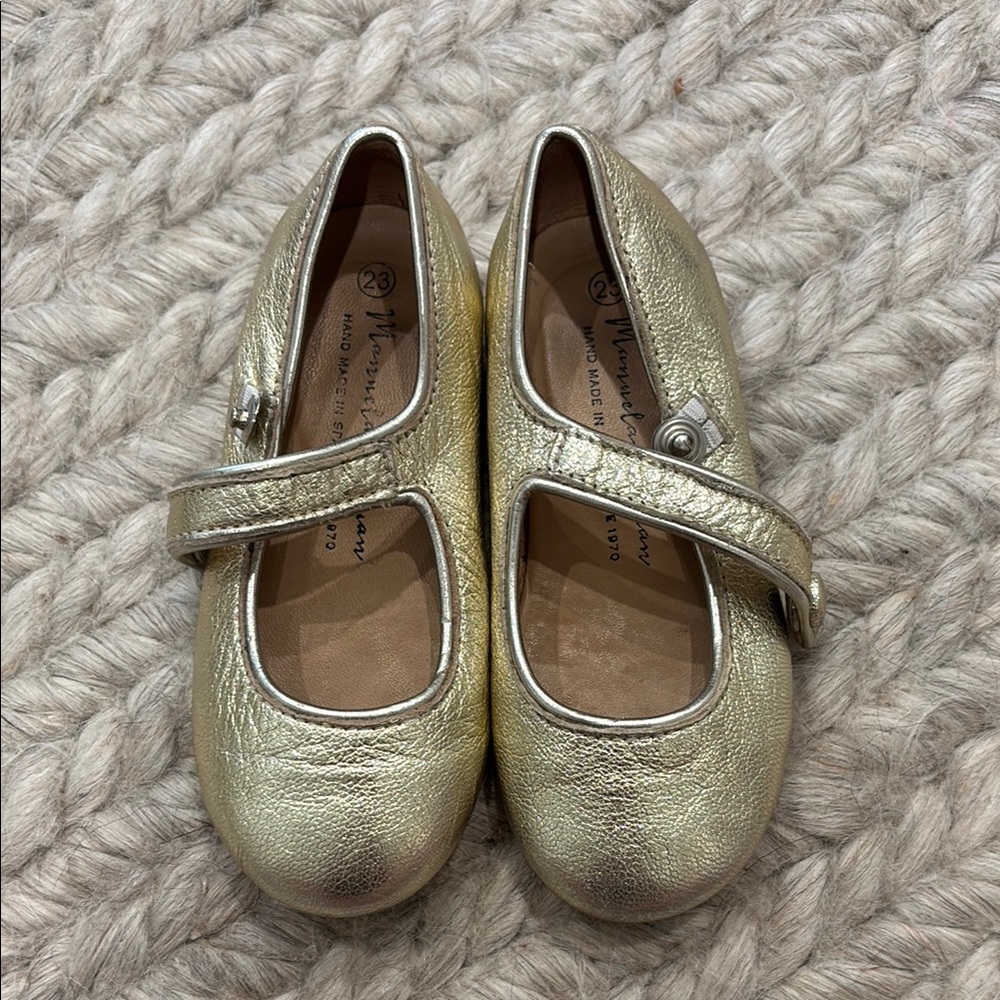 Gold Metallic Mary Jane Dress Shoes